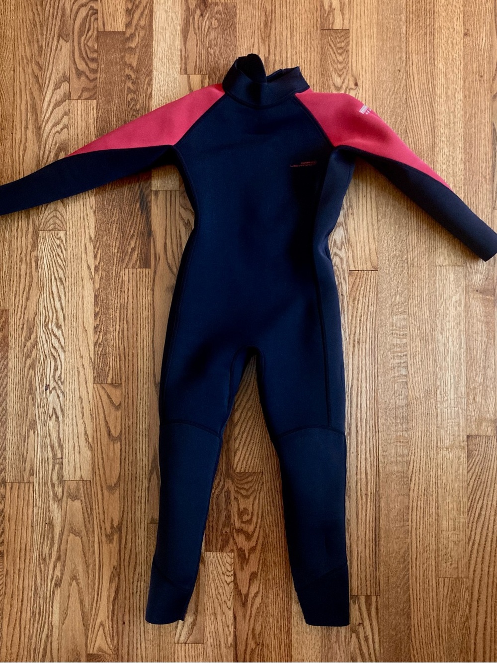 Kids XL Dark Lightning Black and Red Full-Body Wetsuit